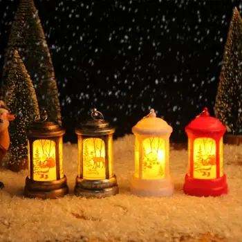 נייד חג הפנסים מופעל על סוללה לילה LED מנורת וינטג ' שלג אייל סנטה רוח אור על שולחנות תפאורה חג המולד
