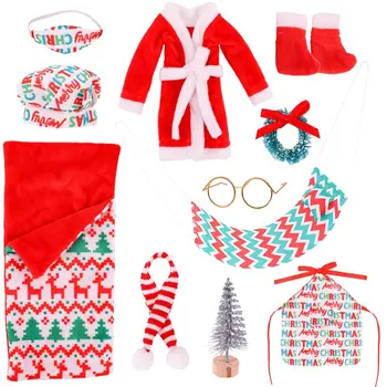עץ חג המולד שילוב שמלת פיג ' מה Sleepbag חג המולד הבובה לילדה בגדים שדון מדף הספרים