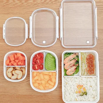 קופסא ארוחת צהריים מיכל פרסום הספר האוכל תיבת נייד בנטו בוקס לילדים עם 3 תאים פיקניק אוכל מיכל