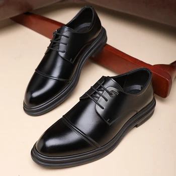 קלאסי מותג גברים אמיתיים נעלי עור מחודדות העסק נעלי עבודה יומי של גברים נעליים מזדמנים הישיבות חליפה נעליים