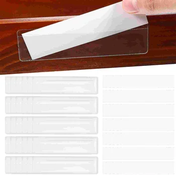תווית מחזיקי דבק מדף תג מדד כיסים לכרטיסי מגירה תוויות מדף עם מדבקות נייר מכתבים, ציוד משרדי