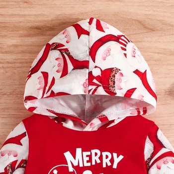 תינוק ילדה חג המולד החולצה Rompers ארוך שרוול סרבל סנטה שלג הדפסה סווטשרט בגד בגדים