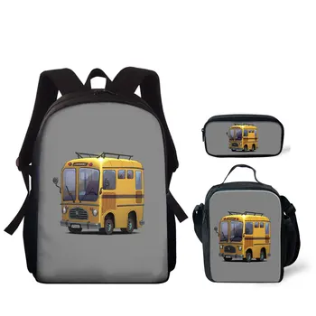 תיק צהוב Pack עבור בית הספר קריקטורה המכונית הדפסה מותאם אישית לוגו משלה זולים תיקי בית ספר יצרן ילדים Bookbags תיקי בית ספר